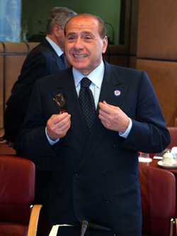 Italian prime minister Silvio Berlusconi was forced to announce his resignaiton due to the euro debt crisis